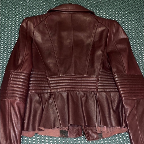 Rare Vintage Y2K Victoria's Secret Burgundy Leather Jacket - Picture 6 of 6